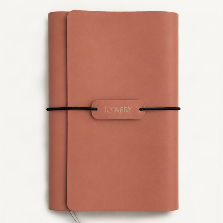 TRAVELLERS JOURNAL A5 SALMON PINK LEATHER
