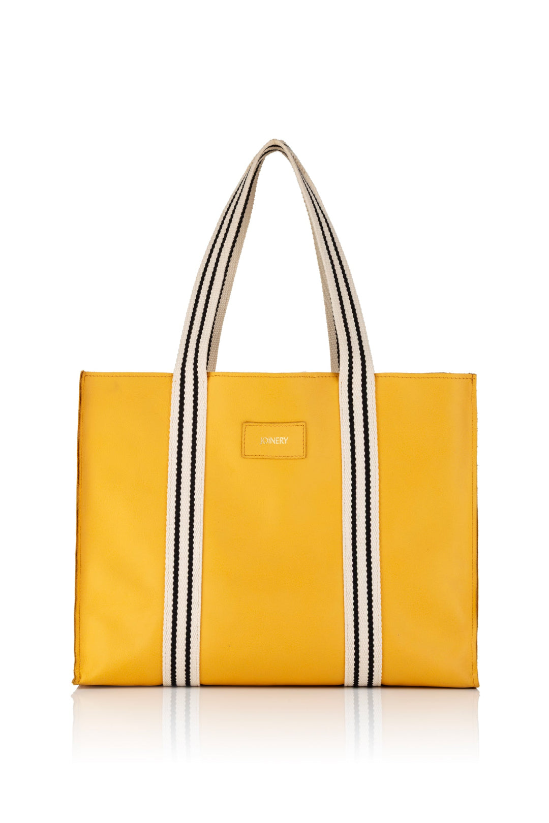 LEATHER MAXI BOX TOTE YELLOW