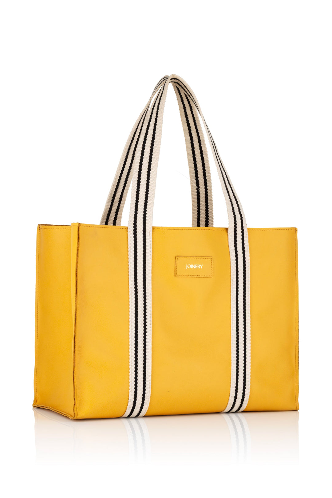 LEATHER MAXI BOX TOTE YELLOW