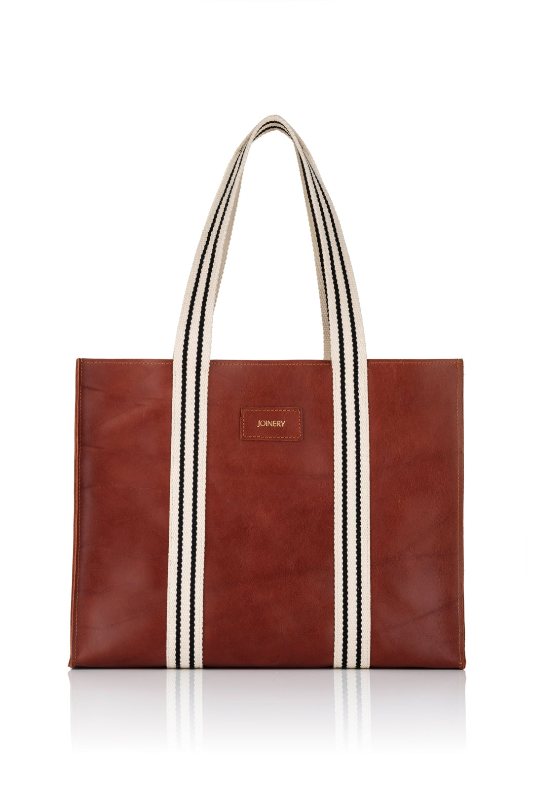 LEATHER MAXI BOX TOTE TAN