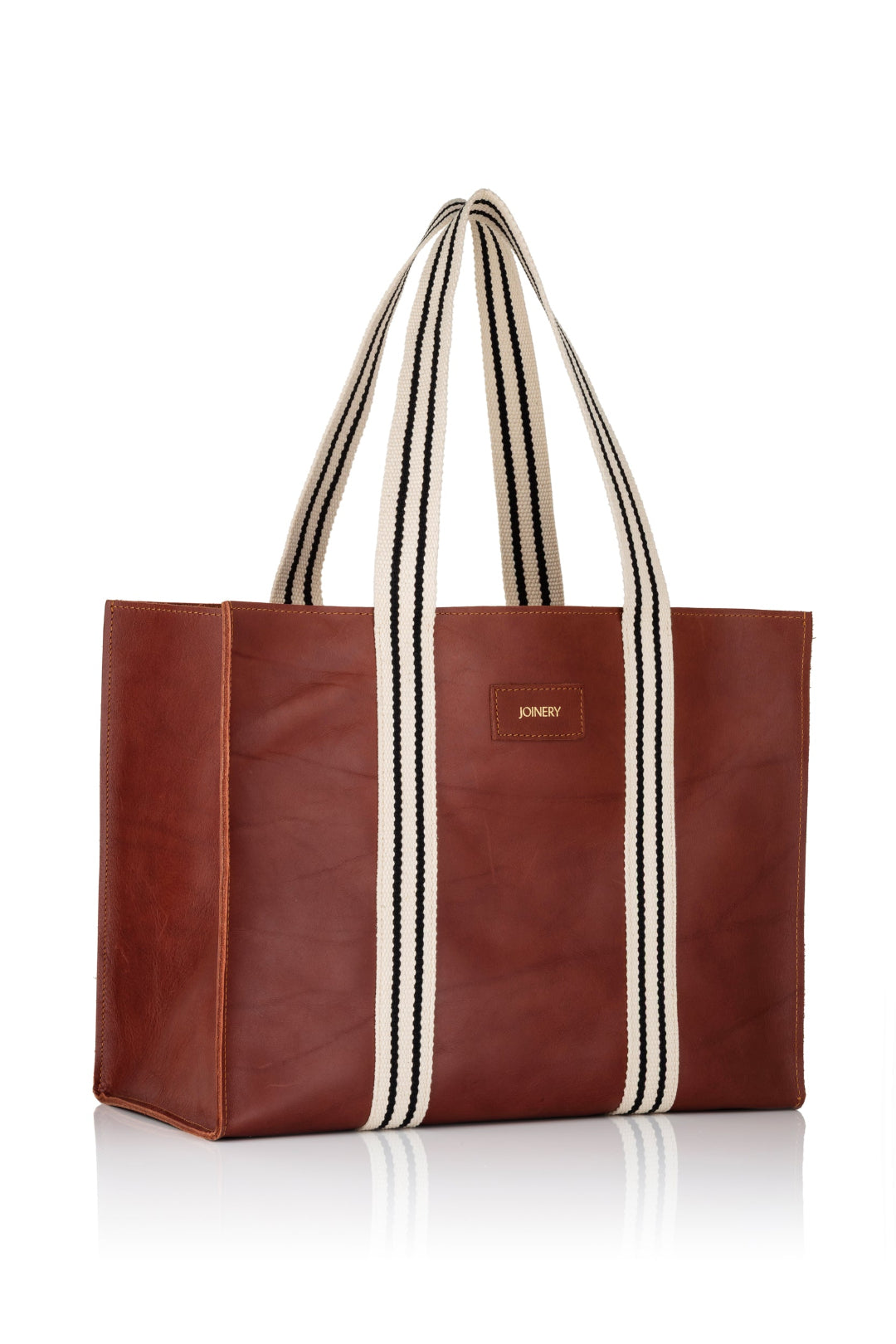 LEATHER MAXI BOX TOTE TAN