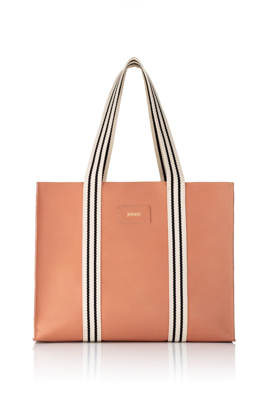 LEATHER MAXI BOX TOTE SALMON PINK