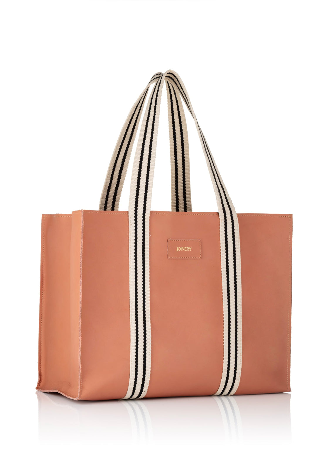LEATHER MAXI BOX TOTE SALMON PINK