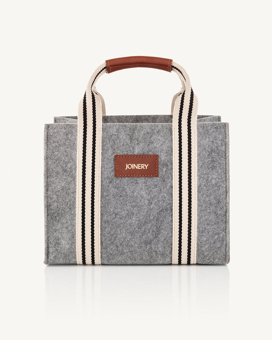 MINI BOX TOTE WITH LEATHER WRAP HANDLE