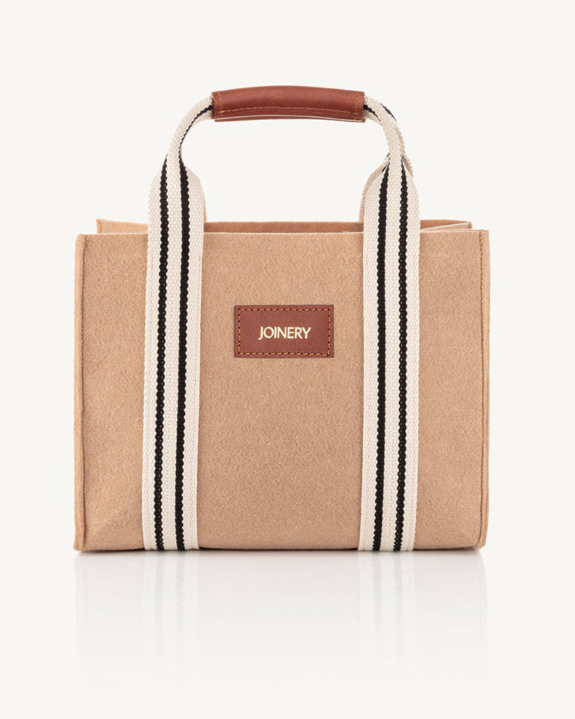 MINI BOX TOTE WITH LEATHER WRAP HANDLE