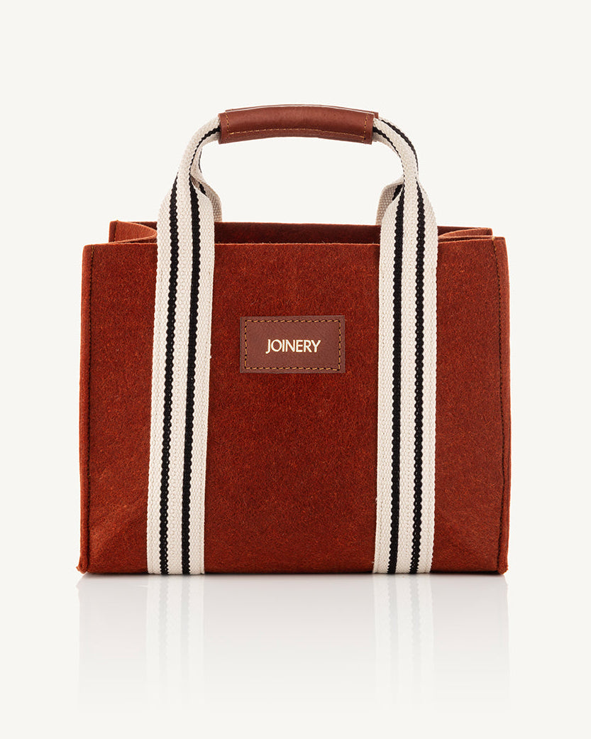 MINI BOX TOTE WITH LEATHER WRAP HANDLE