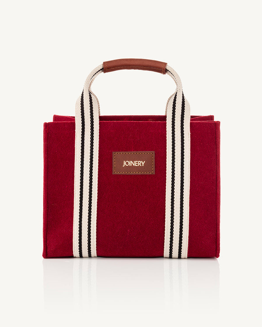 MINI BOX TOTE WITH LEATHER WRAP HANDLE