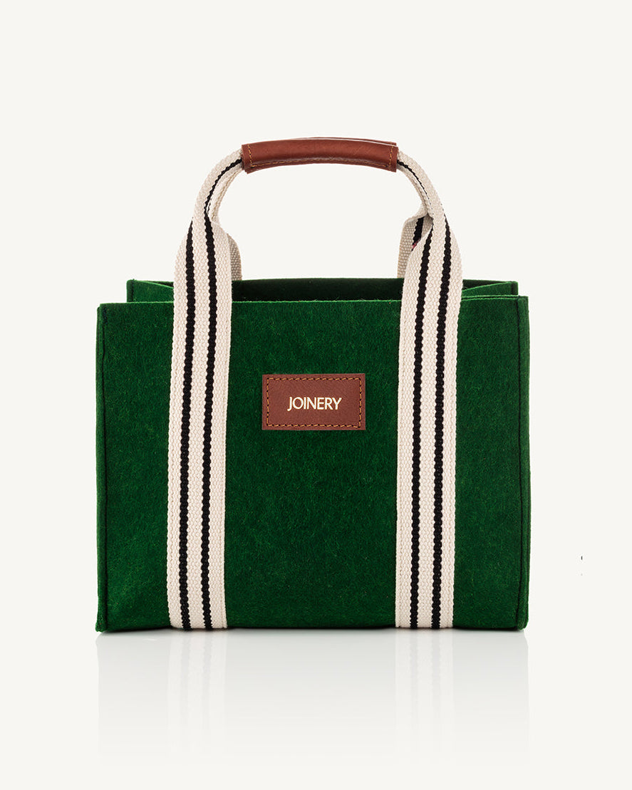 MINI BOX TOTE WITH LEATHER WRAP HANDLE