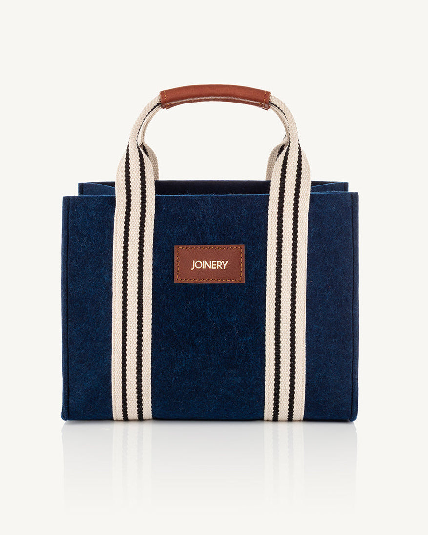 MINI BOX TOTE WITH LEATHER WRAP HANDLE