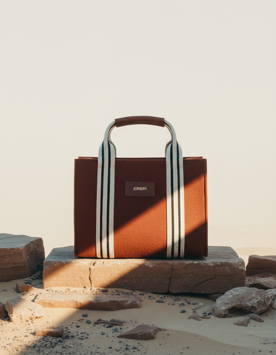 MINI BOX TOTE WITH LEATHER WRAP HANDLE