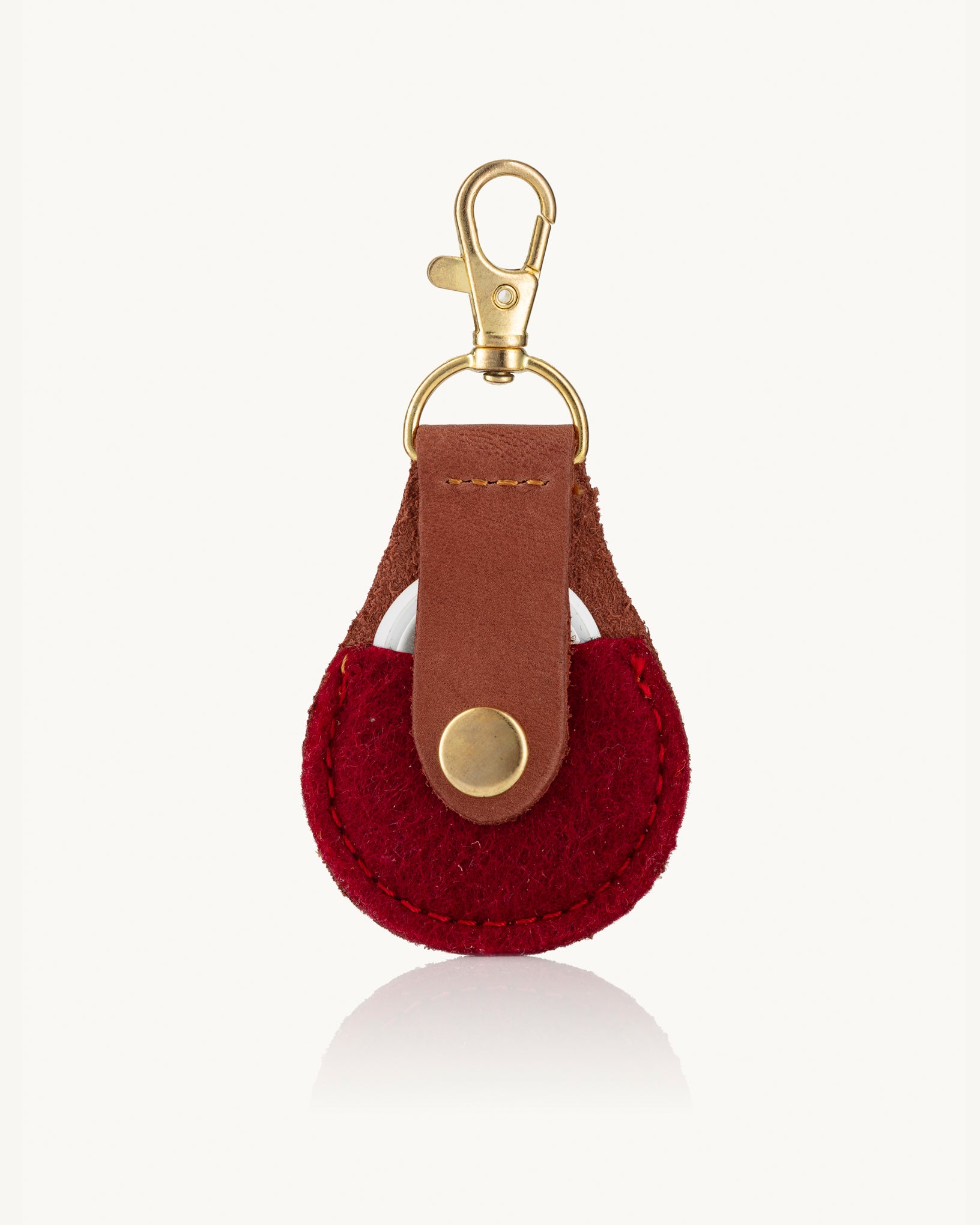AIRTAG HOLDER MAROON ECO-FELT