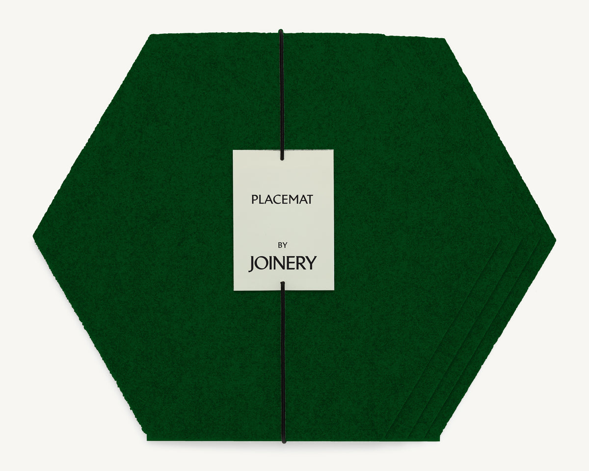 HEXAGON PLACEMAT FOREST GREEN ECO-FELT