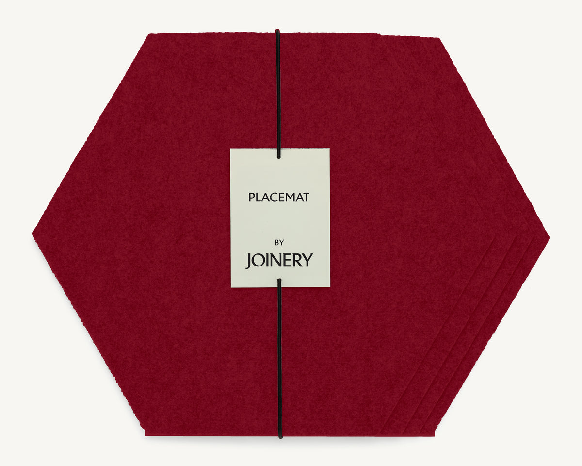 HEXAGON PLACEMAT BURGUNDY  ECO-FELT