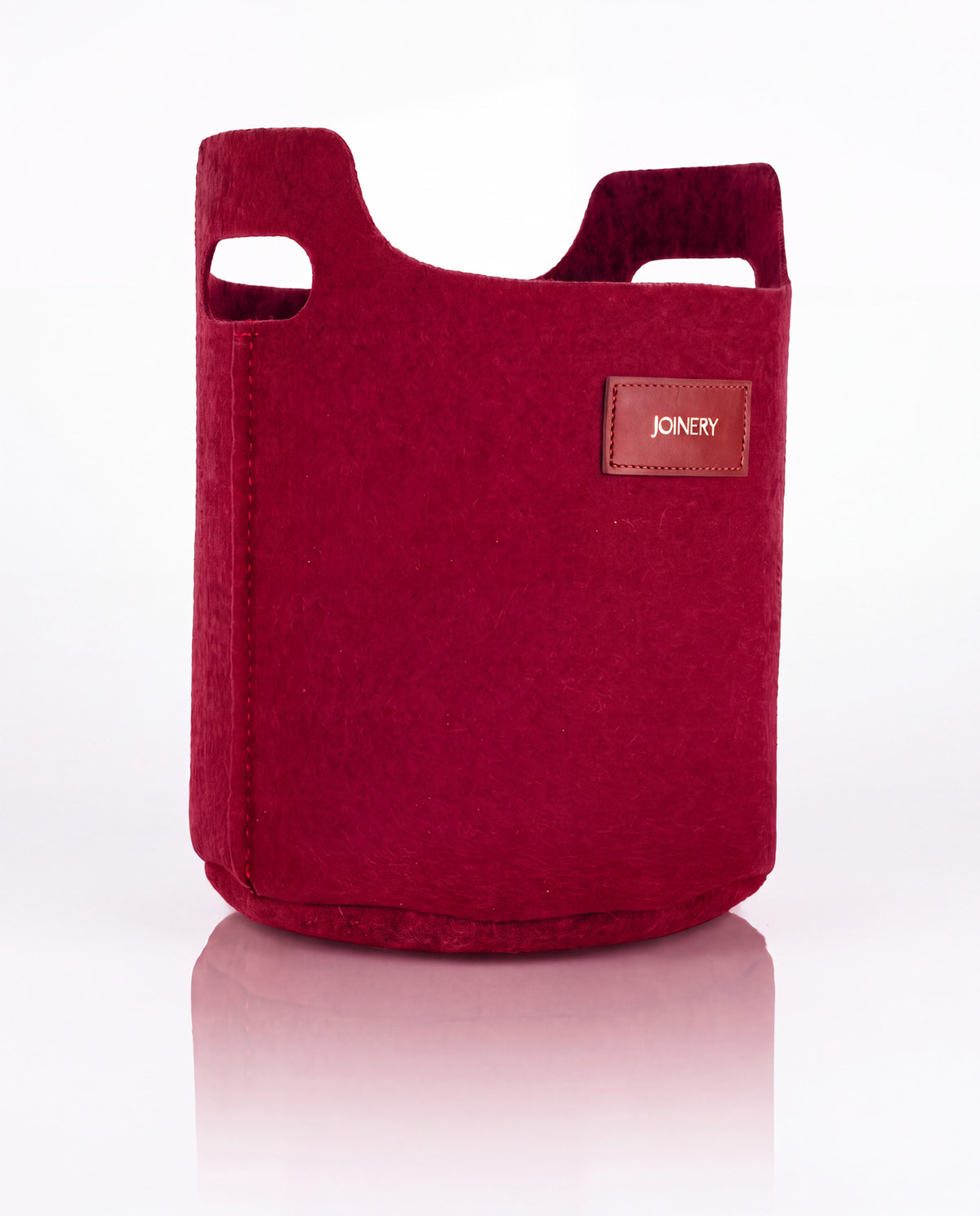 TALL STORAGE BASKET BURGUNDY ECO-FELT