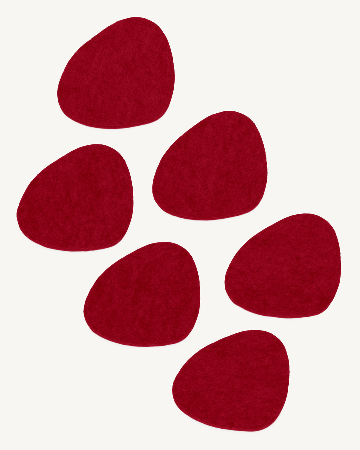PEBBLE COASTERS BURGUNDY ECO-FELT